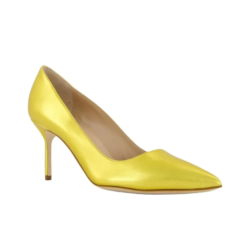 MANOLO BLAHNIK Tora Slim Heel High Heels 7cm Women's Yellow-2