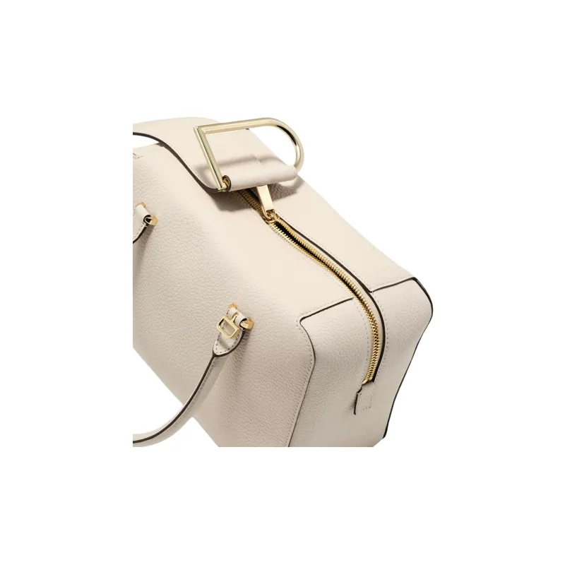 Delvau Cool Bo Grain Calfskin One Shoulder Handbags Medium Size Women's Ecru-5