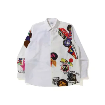 A BATHING APE Multi Motif Print Relaxed Shirt