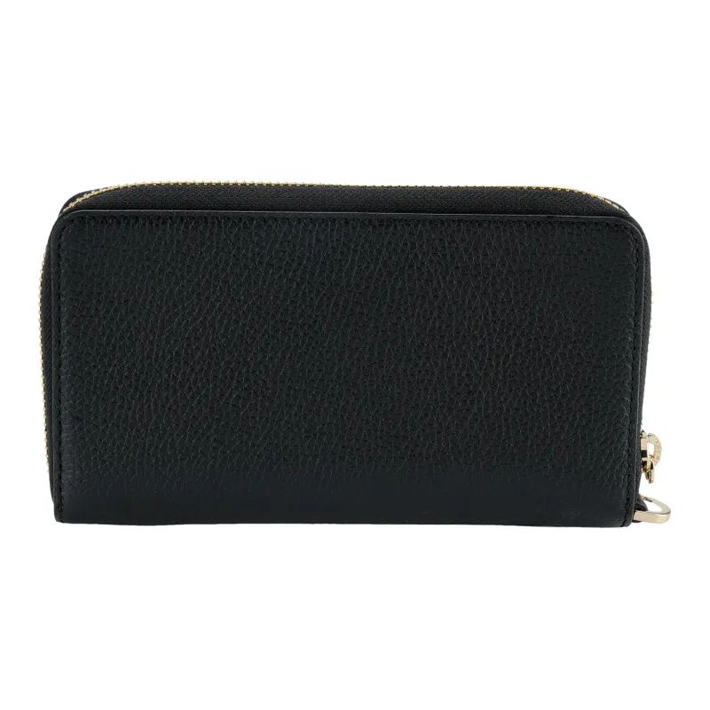 MICHAEL KORS Jet Set Travel Leather Wallet Tubas Women's Black-2