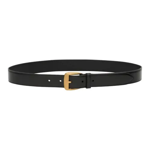 SAINT LAURENT Calfskin Leather suedes Unisex Black Width  3cm