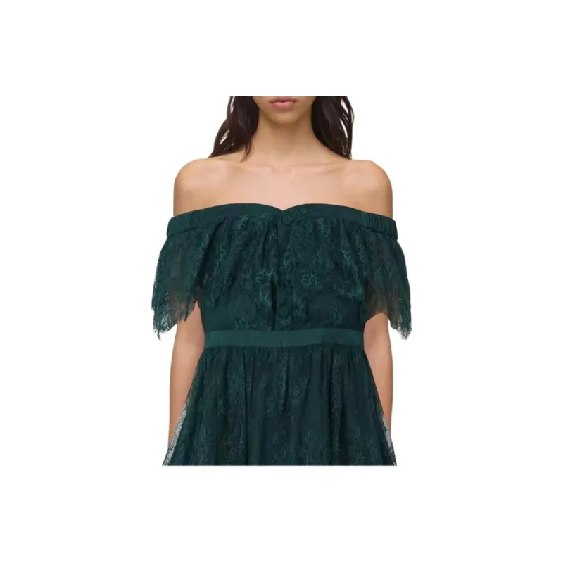 Self portrait Short Sleeved Dresses Women's Dark Green-4