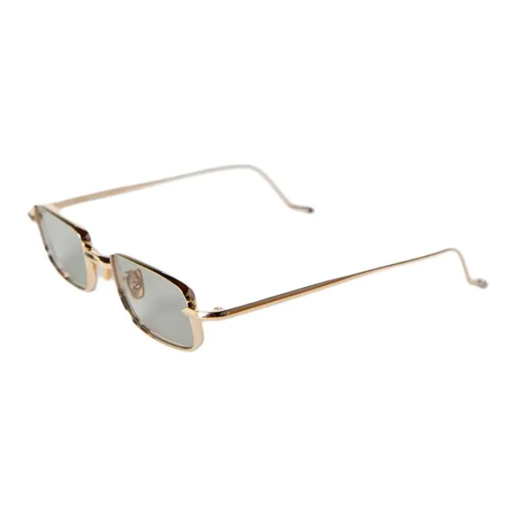 JACQUES MARIE MAGE Titanium Rectangular Sunglasses Unisex Gold-0