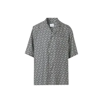 Burberry Tb Monogram Print Silk Shirt
