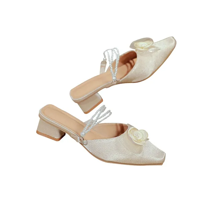 MCKP Rubber Sole Wrap toe Slippers Women's Apricot-2