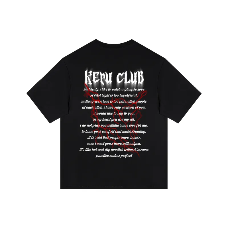 Kepu T Shirt Unisex Navy Blue With Yellow Print-3