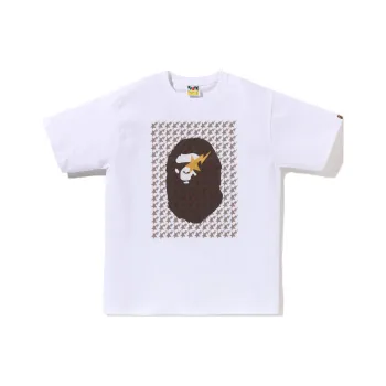 A BATHING APE Sta Houndstooth Ape Head Tee