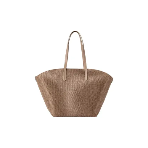 Brunello Cucinelli Cotton With Nylon Tote Bag, Shopping Bag, Handbag, Shoulder Bag Women's Light Brown
