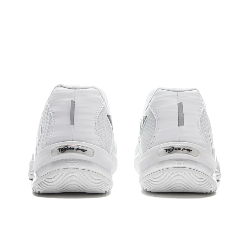 LiNing Anti Slip Wear Resistant Low Top Tennis Shoes Unisex White Black-5