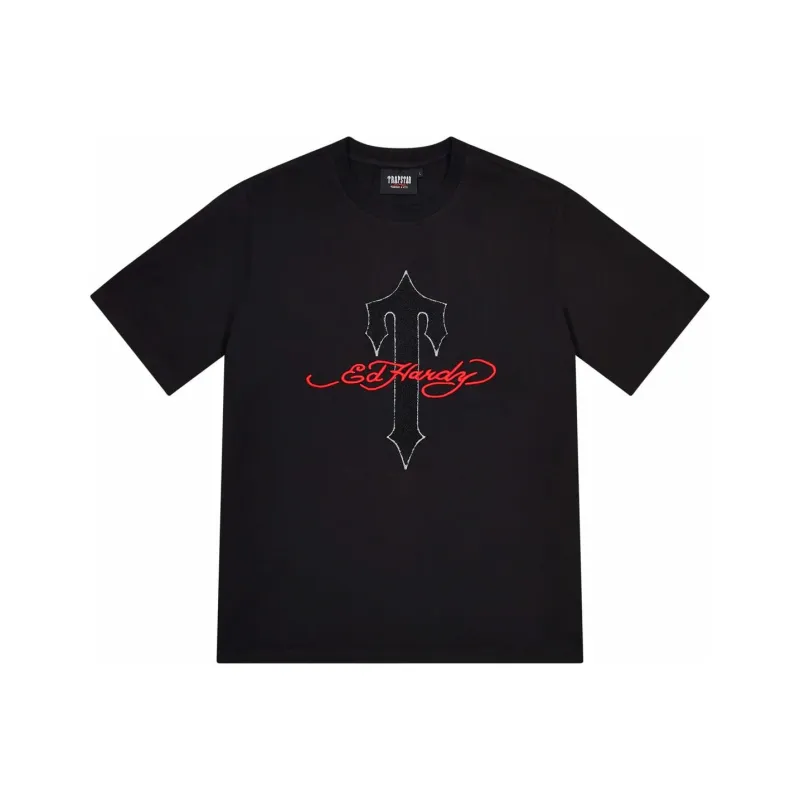 Ed Hardy x Trapstar Trapstar Collaboration FW24 T Shirt Unisex Black-0