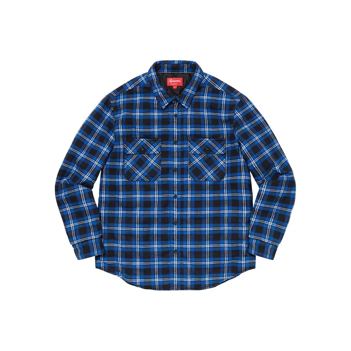 Supreme Arc Logo Quilted Flannel Shirt-0