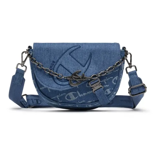 Champion Fabric Shoulder Bag Unisex Light Denim Blue/Dark Denim Blue