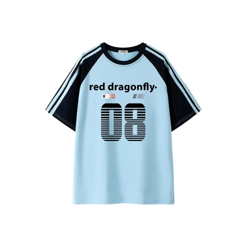 RED DRAGONFLY T Shirt Unisex Black & White-4