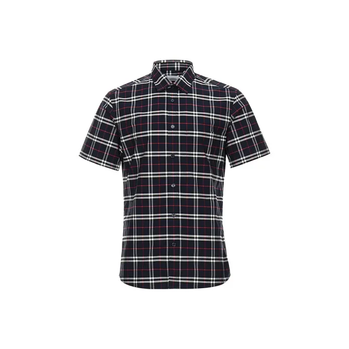 Burberry Check S/S Shirt Navy-0