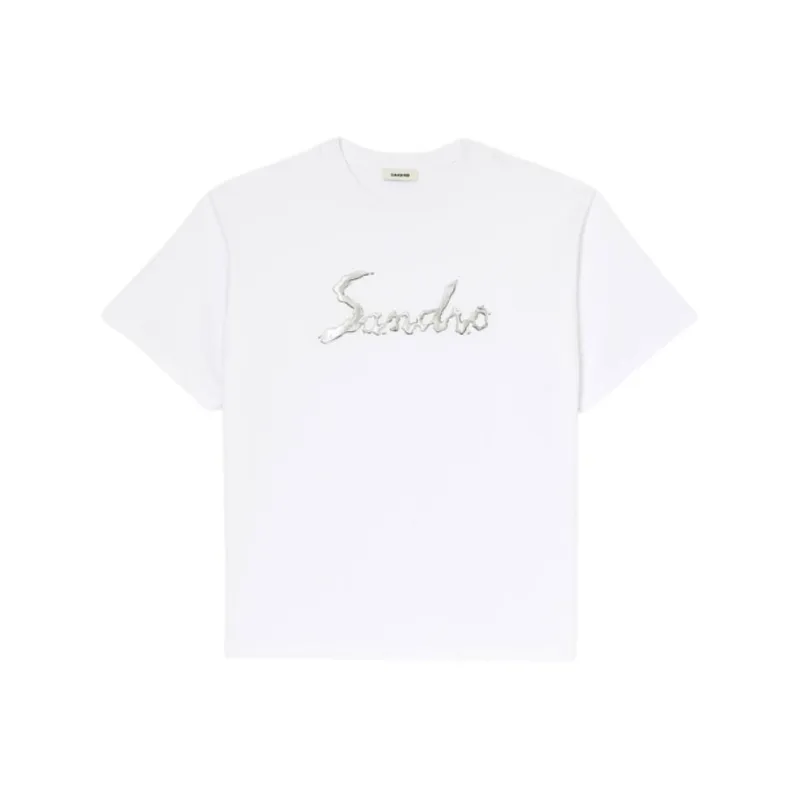 Sandro Logo print Jersey T shirt-0