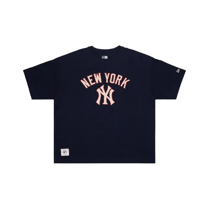 New Era Print Collection Short-Sleeved T-Shirts Print Versatile Unisex Navy Blue-0