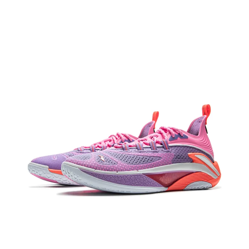 LiNing BadFive Hunter 1 Super Cushioning Slip Resistant Breathable Rebound Low Top Basketball Shoes Men's Purple Pink-2