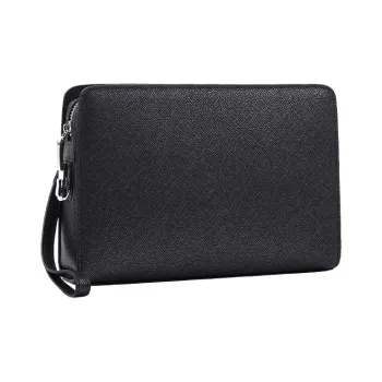VIHUS Cow Split Leather Clutch Men's Black