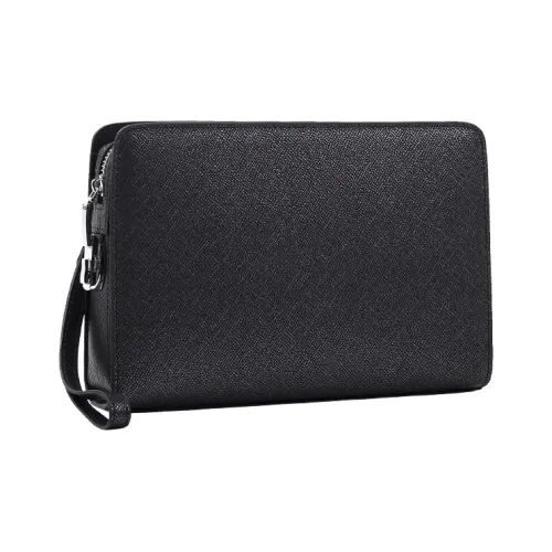 VIHUS Cow Split Leather Clutch Men's Black