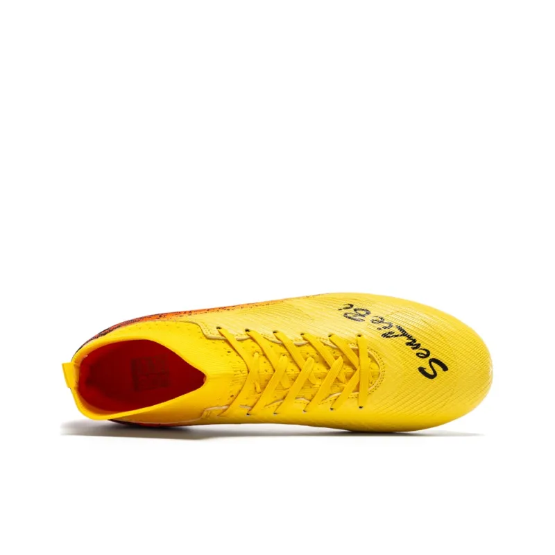 QIUTEXIONG SG Metal Long Studs Soft Ground Slip Resistant Coverage Soccer Shoes Unisex-23