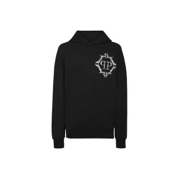 PHILIPP PLEIN Chrome Logo print Hoodie