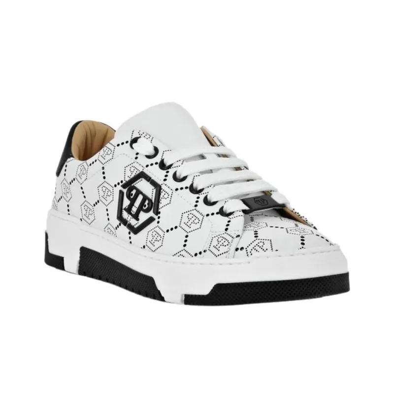 PHILIPP PLEIN Slip Resistant Low Top Skateboard Shoes Unisex White-2