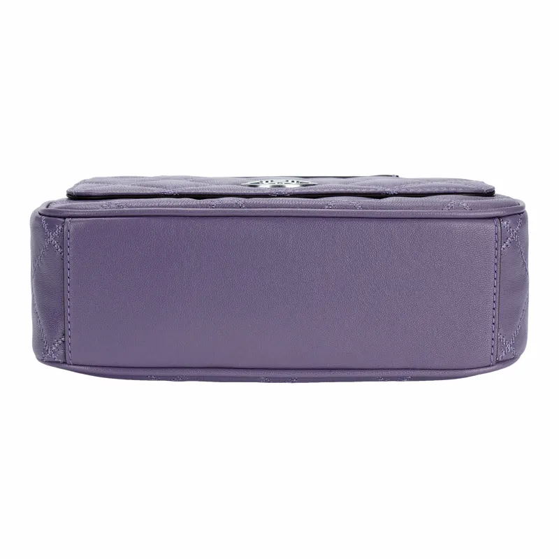 TORY BURCH Cow Leather Handbag Shoulder Bag Crossbody Bag Medium Size Women's Purple-3