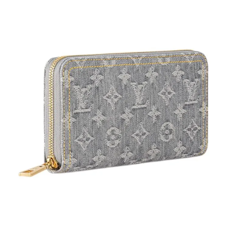 LOUIS VUITTON Zippy Denim Wallet Men's Washed Gray-1