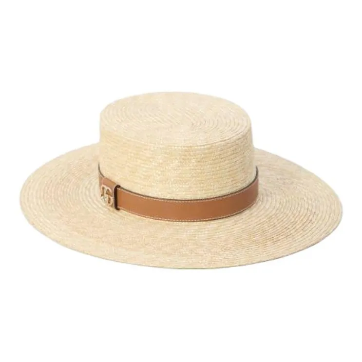 GUCCI Logo plaque Boater Hat-0