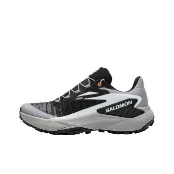 SALOMON GENESIS Anti Slip Wear Resistant Low Top Trail Running Shoes Men's Black Gray Color