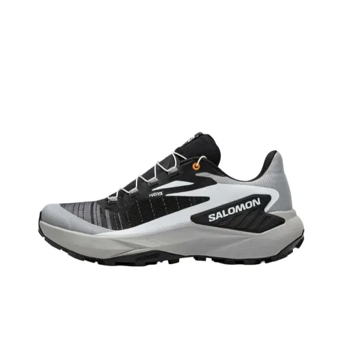 SALOMON GENESIS Anti Slip Wear Resistant Low Top Trail Running Shoes Men's Black Gray Color