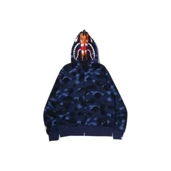 A BATHING APE Color Camo Tiger Shark Wide Full Zip Double Hoodie SS22
