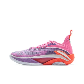LiNing BadFive Hunter 1 Super Cushioning Slip Resistant Breathable Rebound Low Top Basketball Shoes Men's Purple Pink