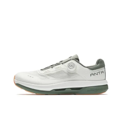 Anta Ten Thousand Miles Cushioning, Wear Resistant Low Top Training Shoes Men's White Green