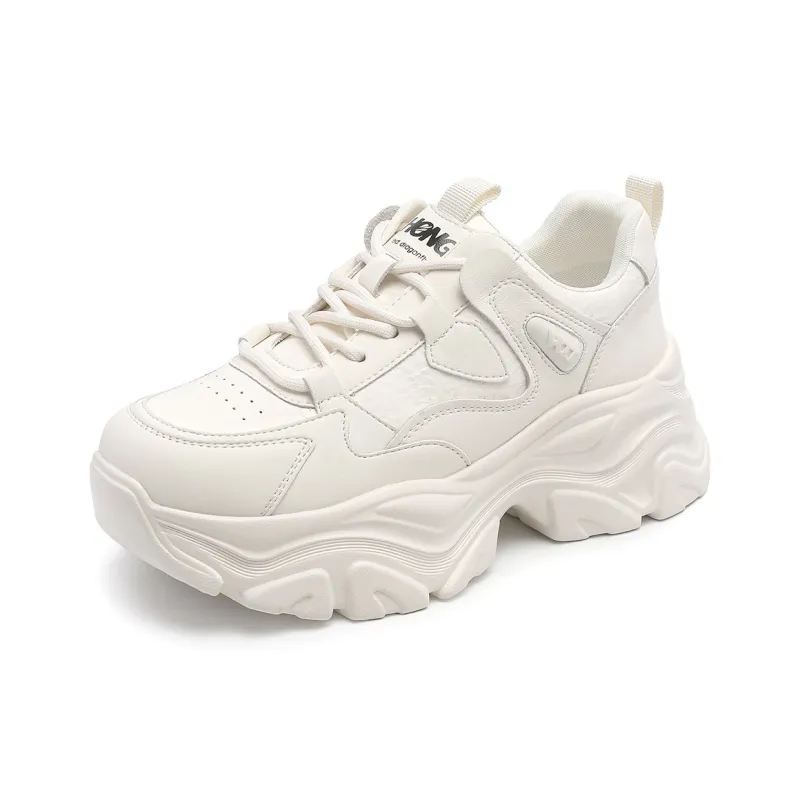 RED DRAGONFLY Low Top Chunky Sneakers Women's White-1