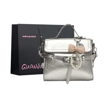 Champion Cub PU Handbag, Crossbody Bag, Handbag Women's Silver/Light Blue/White/Black