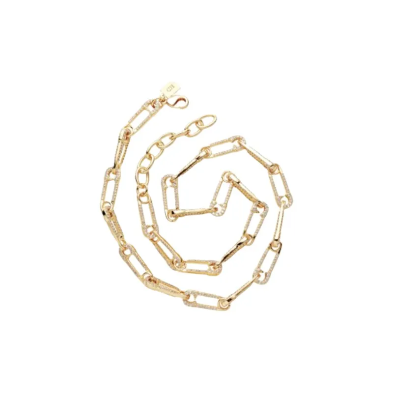 Crystal Haze Brass Necklaces Unisex Gold-0