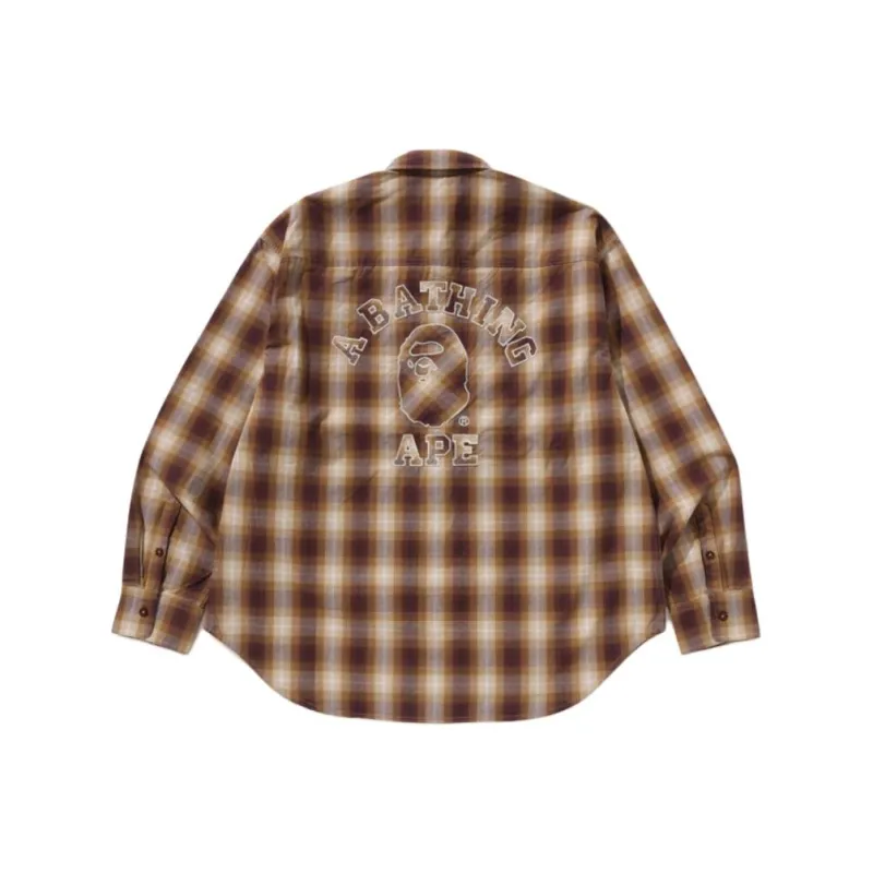 Bape Ombre Check College Relaxed Fit Shirt-5