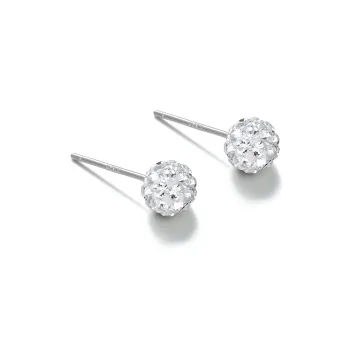 UAK 925 Sterling Silver, Czech Crystal Stud Earrings Women's
