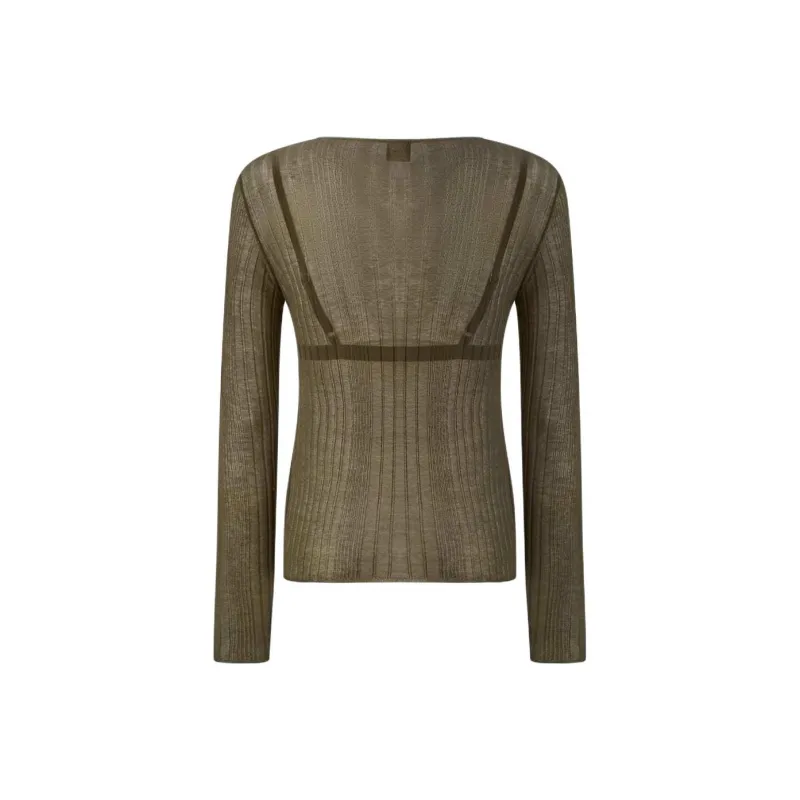 PINKO Semi Sheer Ribbed Jumper-1