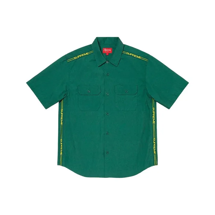 Supreme Logo Rib S/S Work Shirt-0