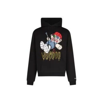 PHOBIA ARCHIVE Testa Di Chezzo Black Hoodie Voodoo Sweatshirt Men's Black