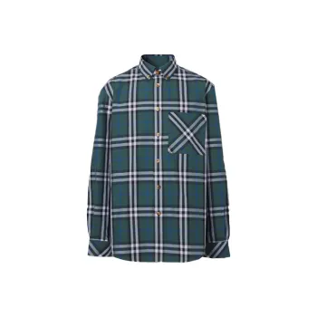 Burberry Shirts Men Forest Green