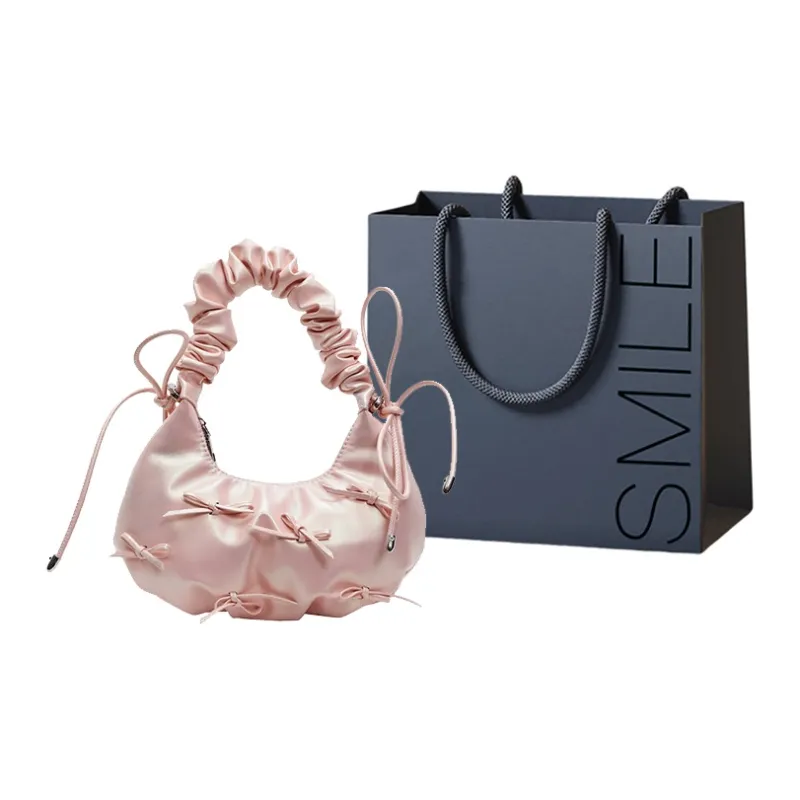 SWIMADE PU Shoulder Bag Women's Ecru/Silver/Black/Pink-0