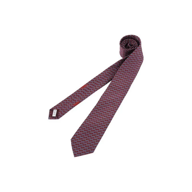 FERRAGAMO Silk Ties Men's Burgundy-1