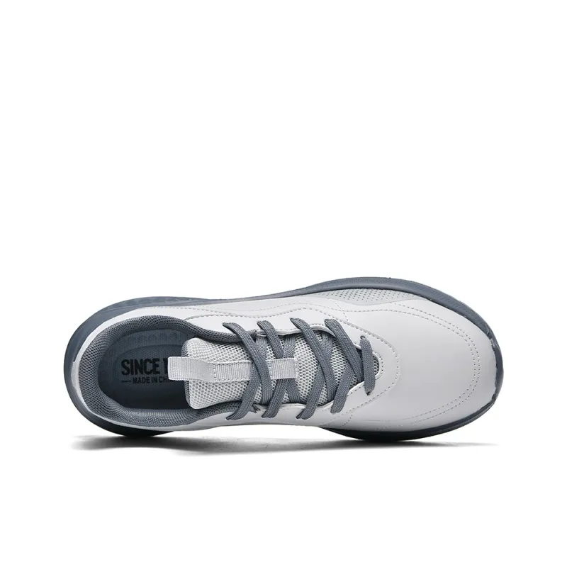 Binary Cushioning Rebound Support Lightweight Slip Resistant Low Top Running Shoes Men's Light Gray-5
