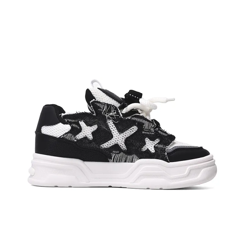 SUPEREDGE Coverage Slip Resistant And Abrasion Resistant Low Top Skateboard Shoes Men's White Black-1