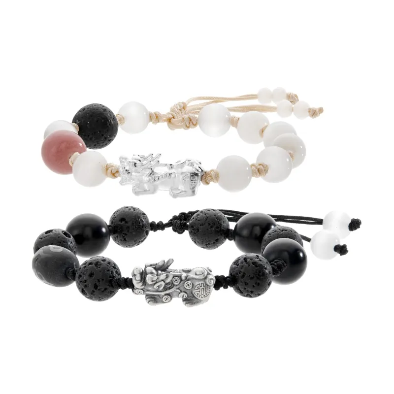 ENFANTIN Glass Cat Eye Jade Bracelets Unisex-0