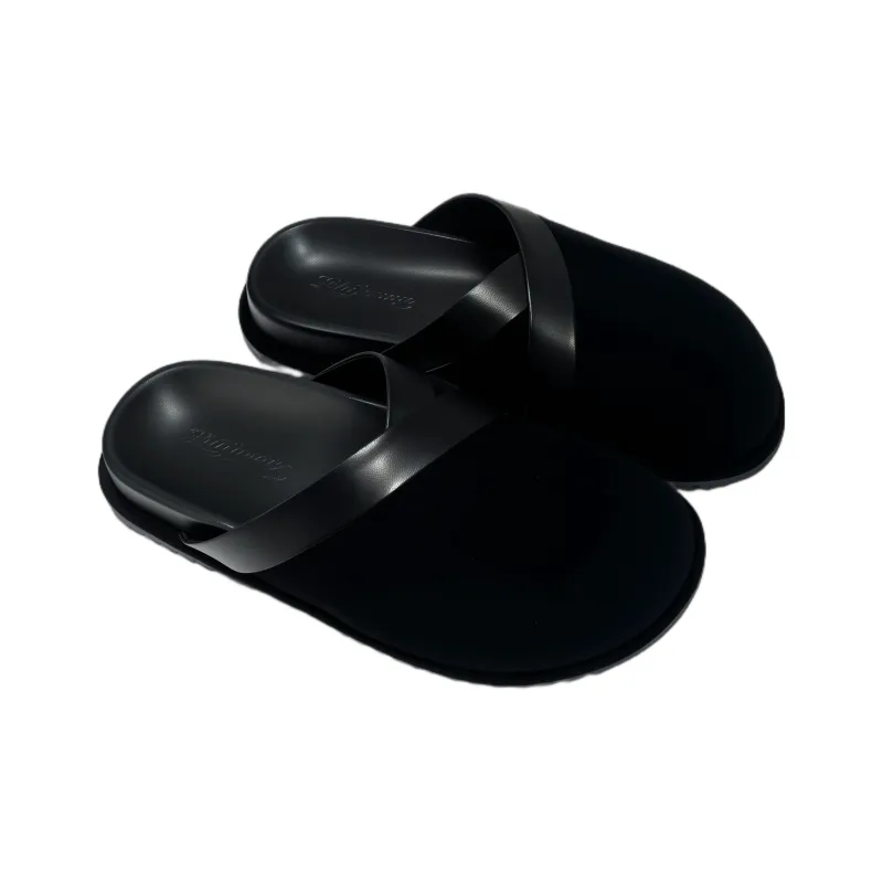 Liuciyuan Slip Resistant Wrap toe Slippers Unisex Black-3