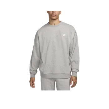 Nike Club Men's Oversized French Terry Crew Sweatshirt Men's Light Smoke Gray
